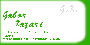 gabor kazari business card